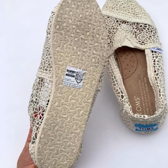 TOMS Alpargata Natural Moroccan Crochet Shoes - Size US 7 Womens - Picture 2 of 7